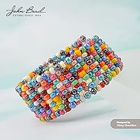 Vista 5 de John Bead Cuentas de cristal checo 10/0 cuentas de acero de pavo real para manualidades de joyería, vial de 0.85 oz