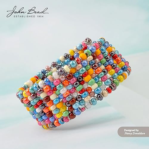 Miniatura 5 de John Bead Cuentas de cristal checo 100 cuentas de acero de pavo real para manualidades de joyería, vial de 0.85 oz