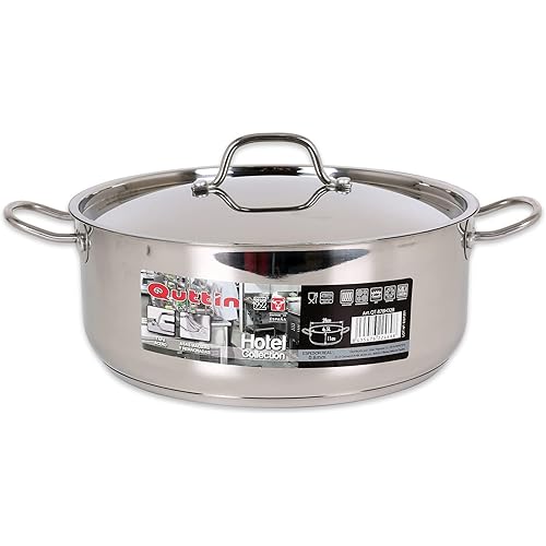 Steel Pan + Stainless Steel Lid 28 cm / 0.8 mm / 6.5 L QUTTIN Hotel