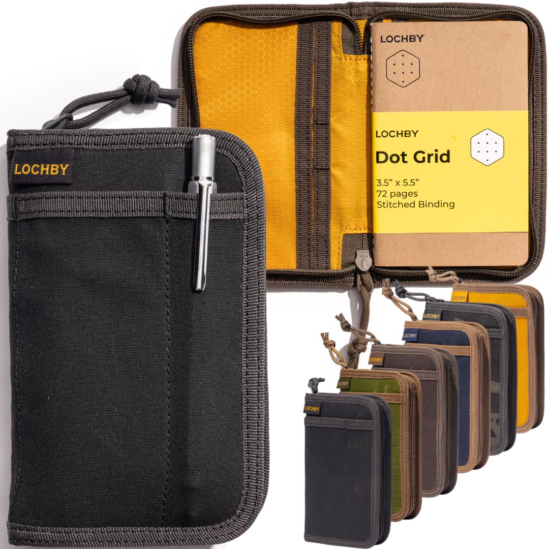 LOCHBYยฎ Pocket Journal | Tomoe River 3.5" x 5.5" Notebook | Waxed Canvas | Ideal for Travelers & Daily Use, Fits Field Notes, Moleskine Cahier