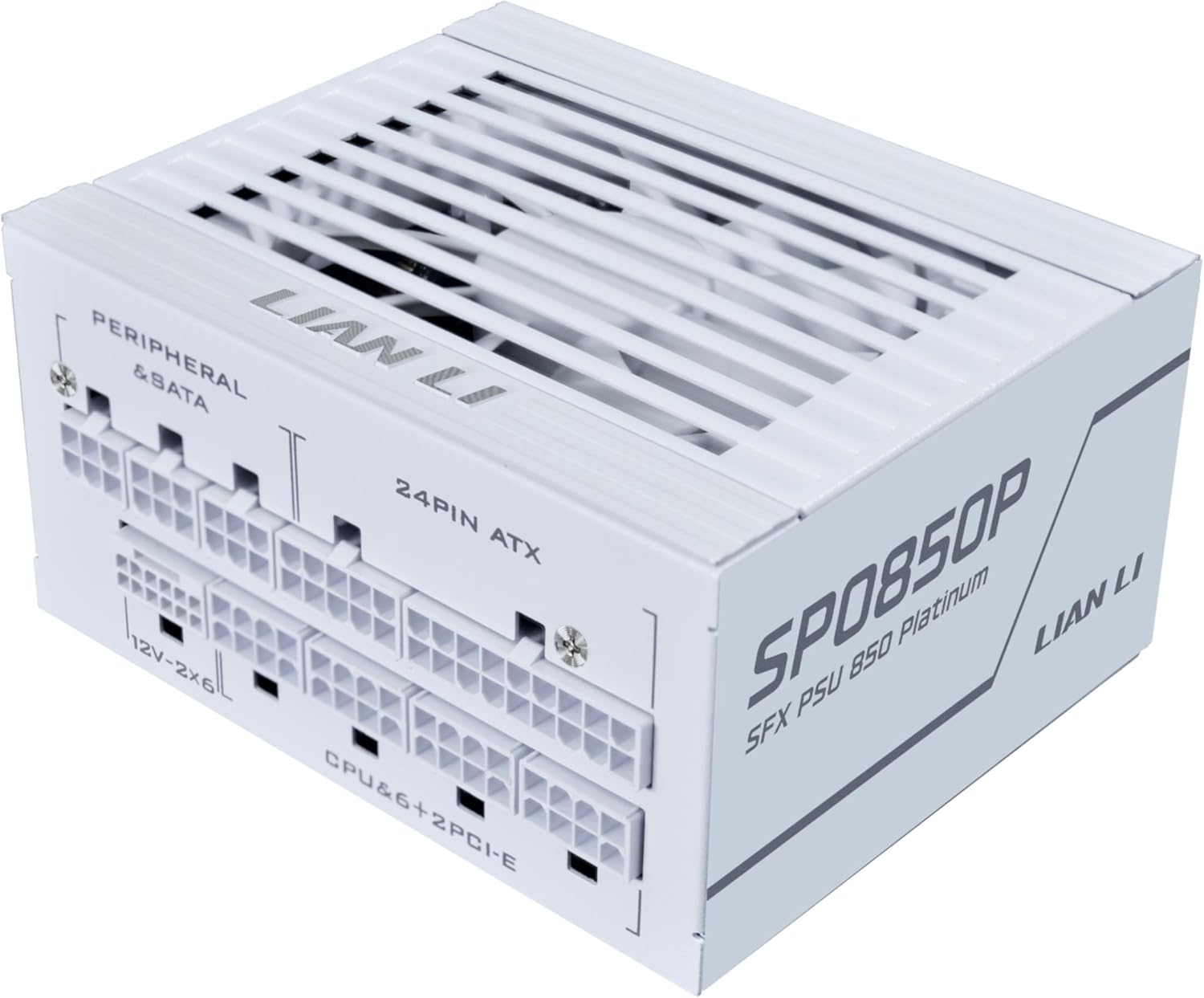 Lian Li SP Platinum 850W SFX Form Factor Power Supply with 12V-2x6 Connectors - ATX 3.1 & PCIE 5.1 Compliant - Low-Noise - Fully Modular - 105°C Capacitors - 10 Year Warranty - White (SP0850P.W)