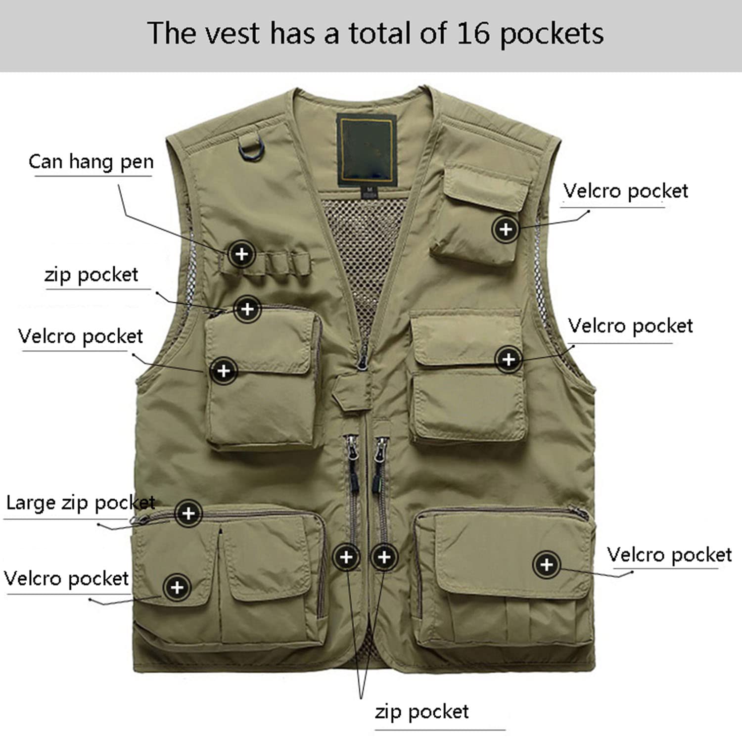 Chaleco para Hombre Chaleco Sin Mangas con Multibolsillos Chaleco De Pesca Multifuncional para Exteriores Chaleco Casual Transpirable De Verano