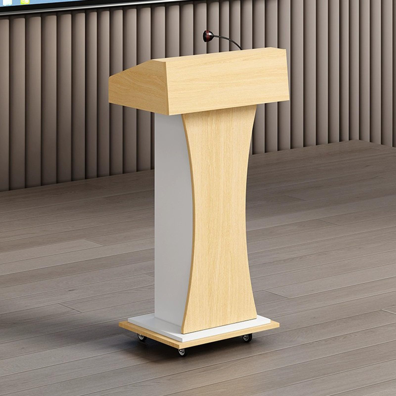 Pupitre Mobile en Bois sur Pied pour conférences, présentations et Mariages. Support de Haut-Parleur réglable pour salles de Classe, églises, salles de réunion et Auditor
