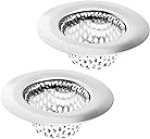 2 Pack - 2.25" Top / 1" Basket- Sink Strainer Bathroom, Utility, Slop, Laundry, RV and Lavatory Sink Drain Strainer Hair Catcher. Stainless Steel - Hilltop Products