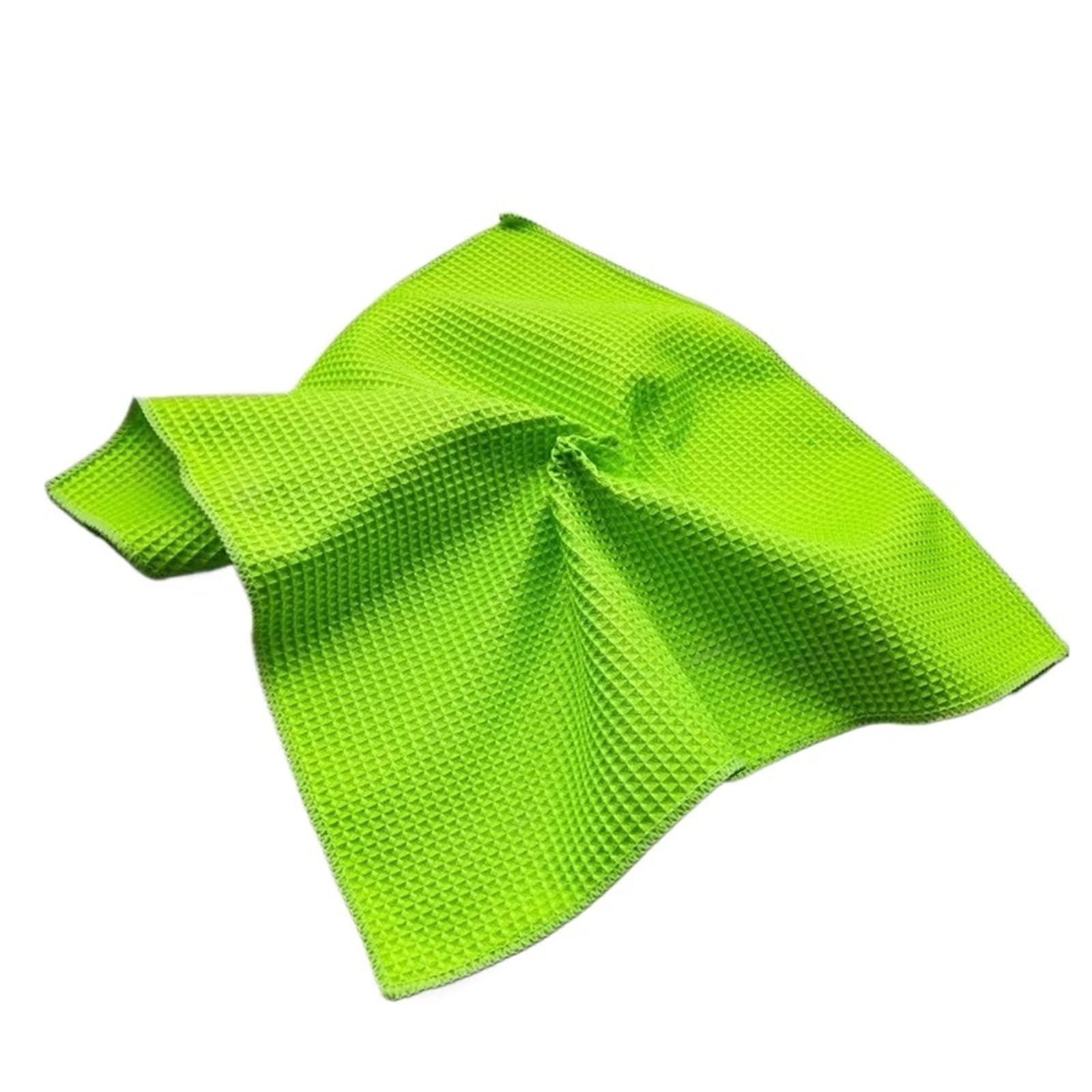 GMEqfhpOPS Car Wash Towel Glass Cleaning Water Drying Microfiber Window Clean Wipe Auto Detailing Waffle Weave for Kitchen Bath 40 * 40cm Towels Bath(Green)