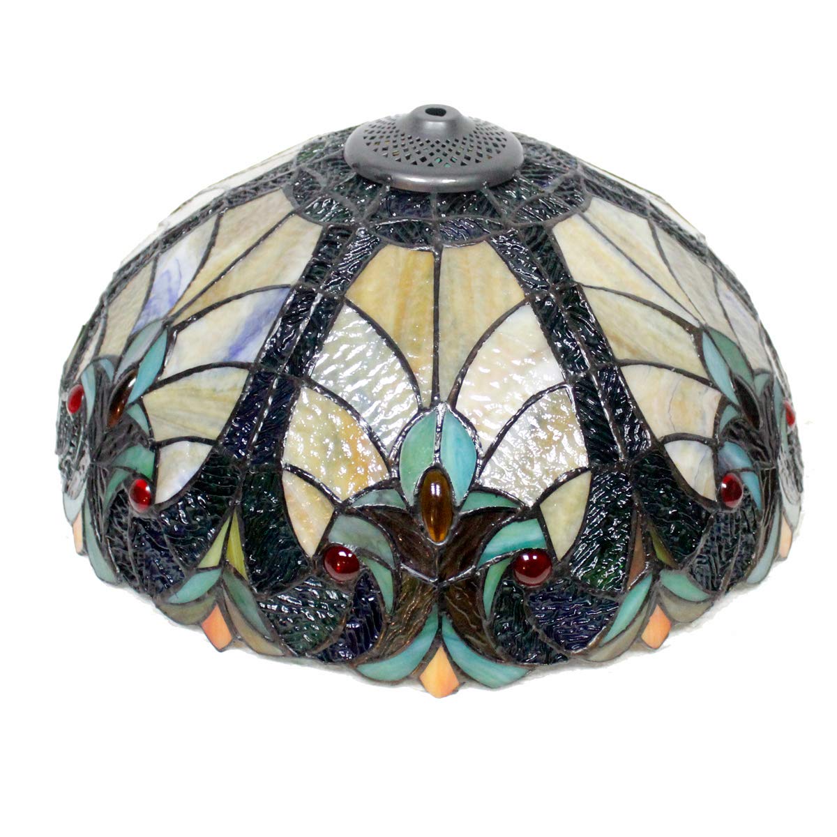 Tiffany Lamp Shade Replacement 16 Inch Blue Stained Glass Liaison |  Desertcart Seychelles, image size:1200x1200