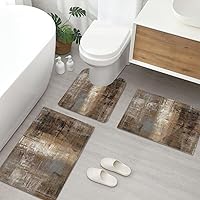 Vista 8 de MUGINYU Juego de 3 alfombras de baño de hojas verdes, diseño floral de primavera bohemio de secado rápido, plantas de eucalipto minimalista de goma