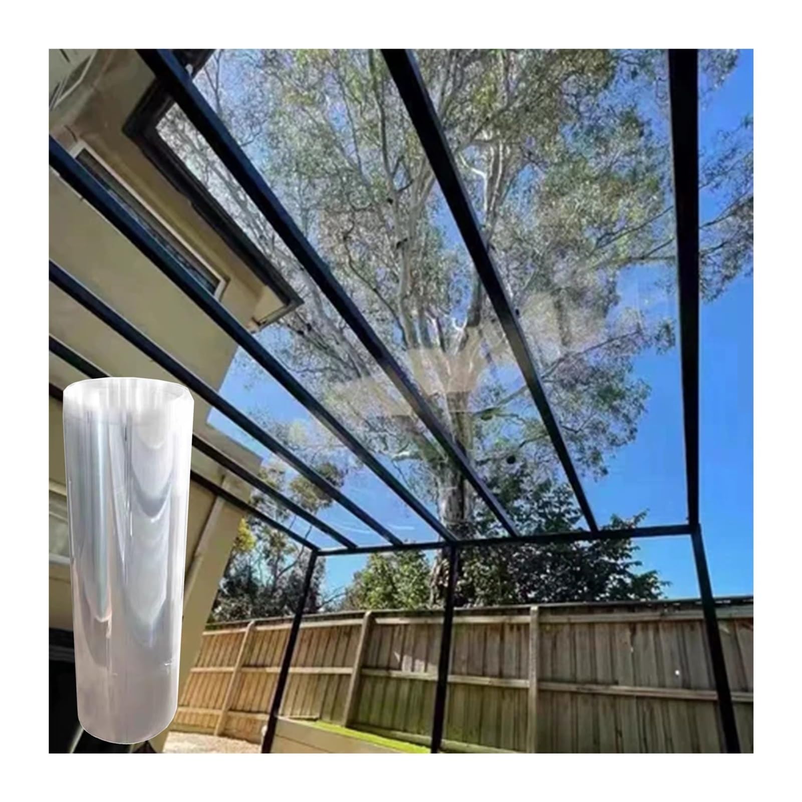1/1,2/1,5/2/3 MM Láminas De Policarbonato Transparentes para Techos, Protección UV Lámina De Plástico, Marquesina para Exteriores Cochera Invernadero Cubierta, Hoja De Plástico(3mm)