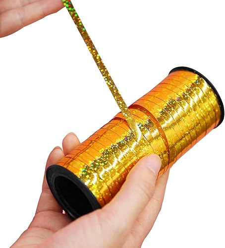 Miniatura 5 de Paquete de 7 cintas rizadoras, cinta rizadora prensada, cinta metálica para envolver regalo, cinta para envolver globos, cinta brillante para