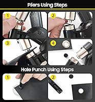 Vista 5 de Kit de herramientas de ojales HAPDEN 1/2 1/4 3/8 de múltiples tamaños, perforador de 608 piezas, kit de herramientas de ojales resistentes, ojales