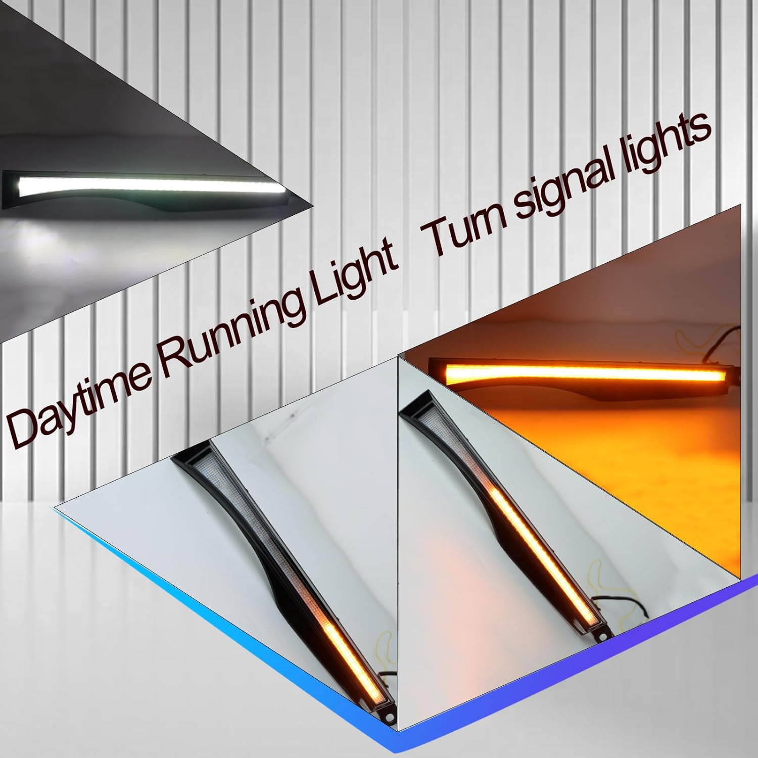 LED Daytime Running Light Compatible with Toyota Tacoma 2005-2011 Replacement for Front Bumper Trim, White DRL Amber Turn Signal Front Side Marker Headlight (Tacoma 05-11)