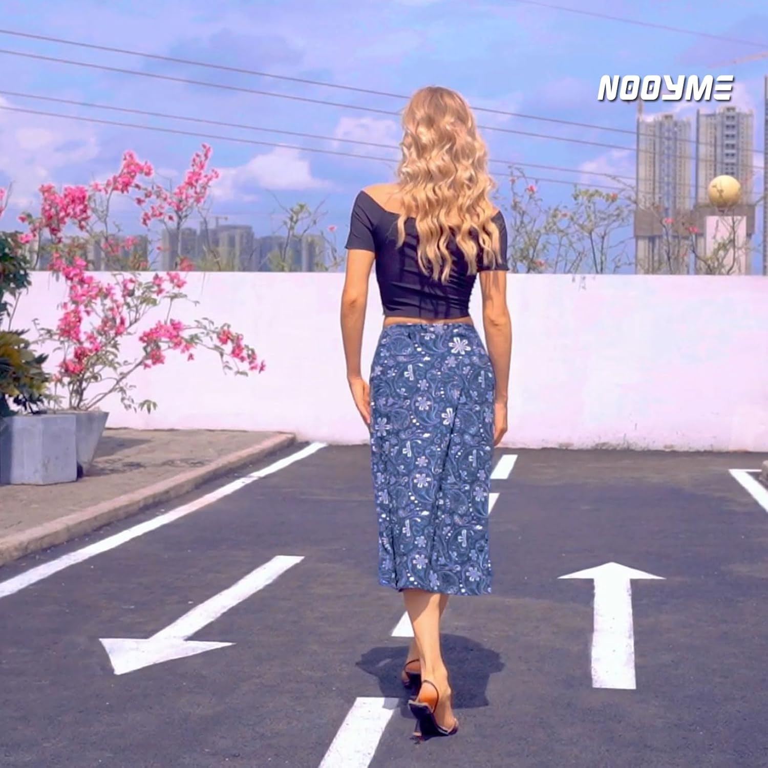 NOOYME 28" Skorts for Women with 3 Pockets Modest Knee Length Athletic Midi Skirts - Image 3