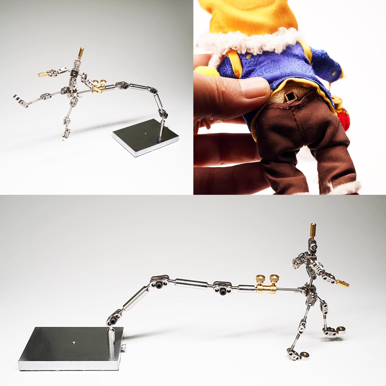 Kit Armatura Arresto Moto, Rig Vento per Animazione di Arresto, Rigging Armatura, Braccio Rig in Acciaio Inossidabile, Animazioni di Arresto DIY con 6 Connettori