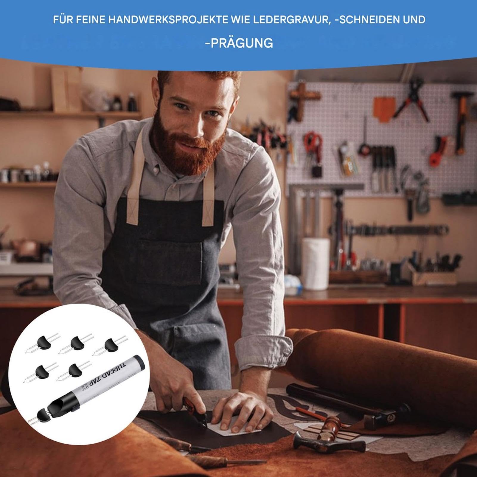 Elektrischer Heizstift, Holzbrennstift - Einstellbare Temperatur heiße Drahtstift - Lederhandwerkswerkzeuge mit ergonomischem Griff, tragbare Handwerkerlieferungen für Handcraft -Enthusiasten