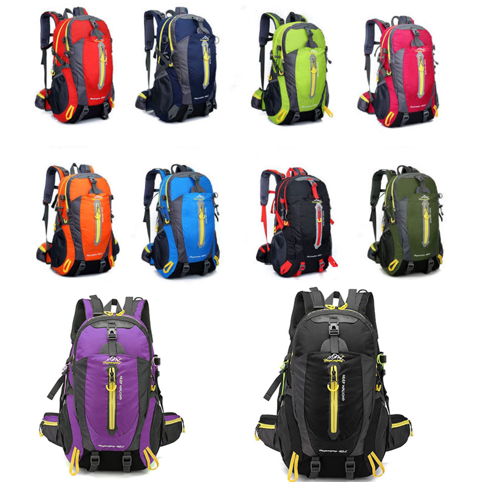 Mochila de viaje deportiva de senderismo de gran capacidad impermeable de 40L, bolsas de escalada al aire libre, mochila de camping unisex para hombres y mujeres