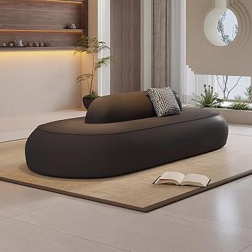 Oversized Curved Couch,Cat Scratch Leather Sofa,Modern Luxury Double Chaise Oversized Curved Couch for Apartment and Living Room A5