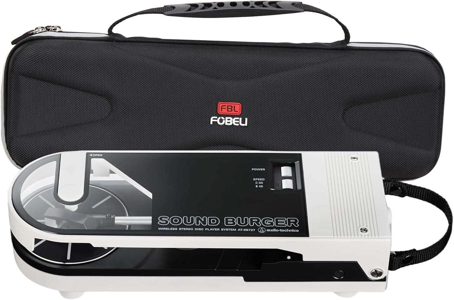 FBLFOBELI Hard Carrying Case Compatible with Audio-Technica AT-SB727 Sound Burger Portable Bluetooth Turntable - Image 3