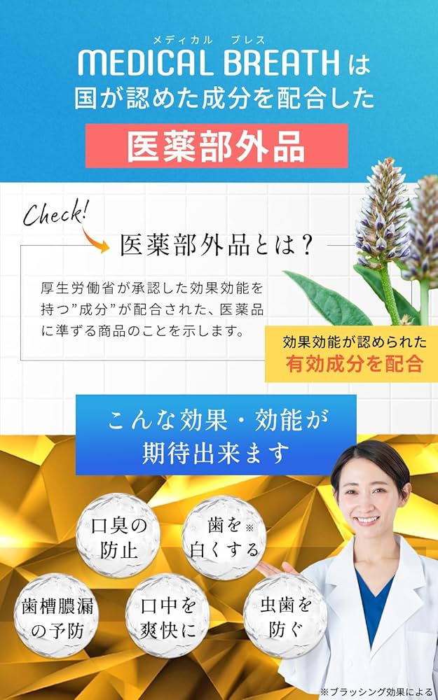 #MEDICAL BREATH 口臭対策 5袋入り Amazon | 【医薬部外品】メディカルブレス デンタルリンス [口臭