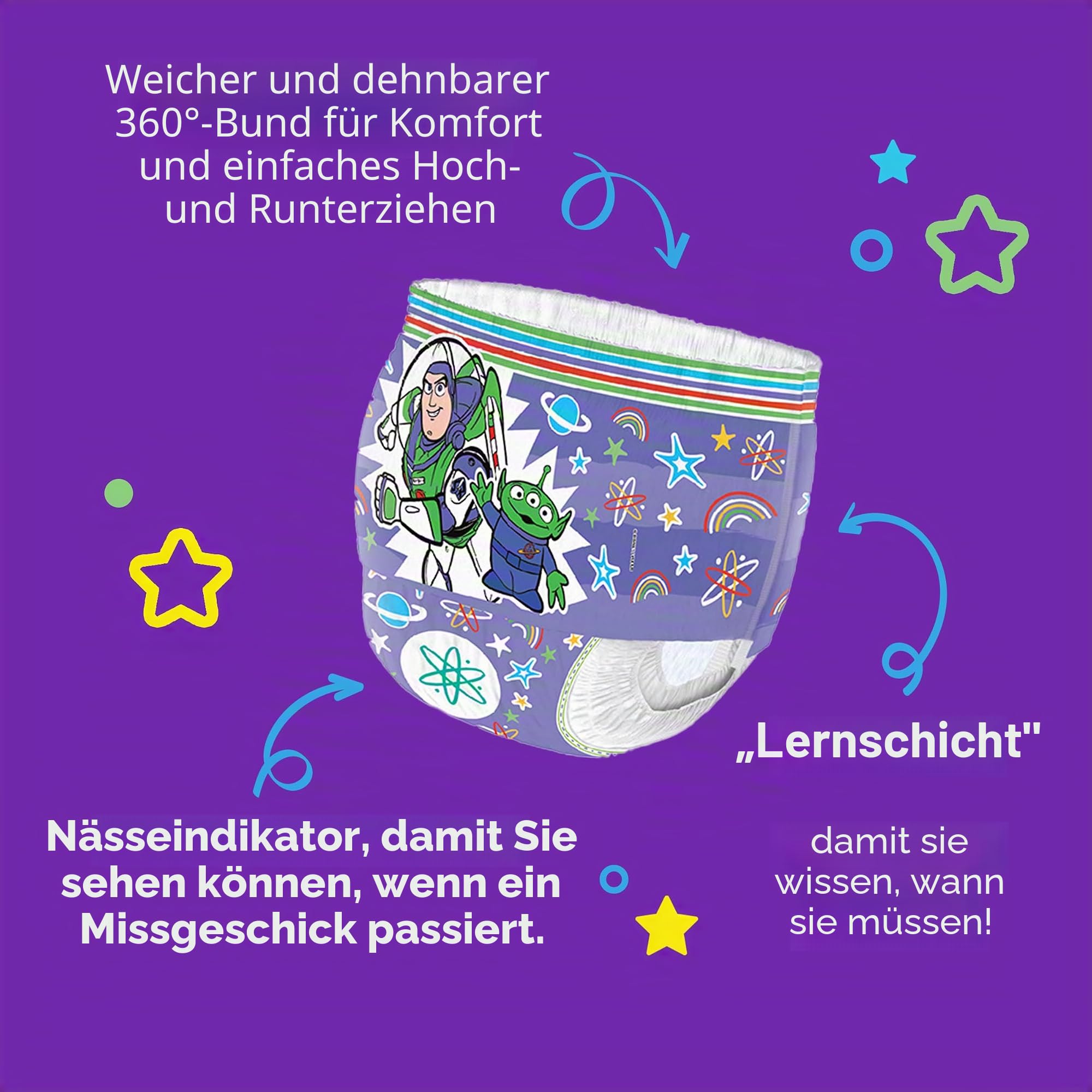 Huggies Klimmzüge Sneaker Nachtwindel Hose für Jungen 2-4 Jahre - Größe 6-7 Pull Up Windeln (36 Hosen) - Extra Nacht Schutz - Unterstützung für konsistentes Töpfchentraining Routinen