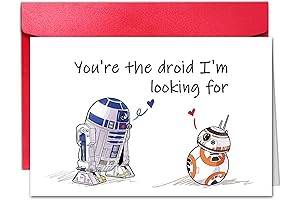 R2D2 and BB-8 Valentine's Card for Boyfriends and Geek Lovers