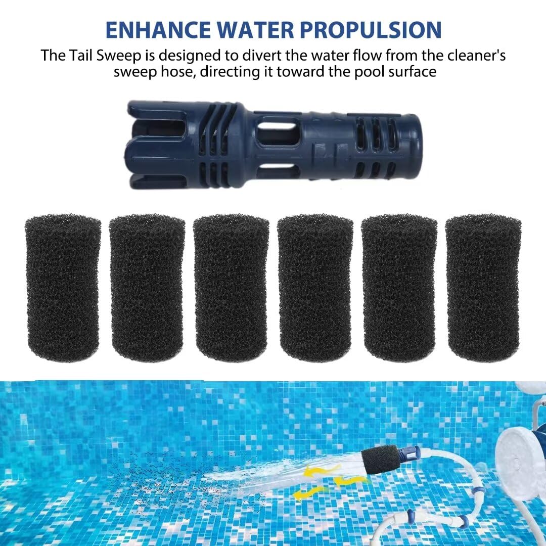 GruDawu 6Pack Replacement Tail Sweep TSP10S for Polaris Pressure-Side Pool Cleaners 3900 Sport, 380, 360, 280 and 180