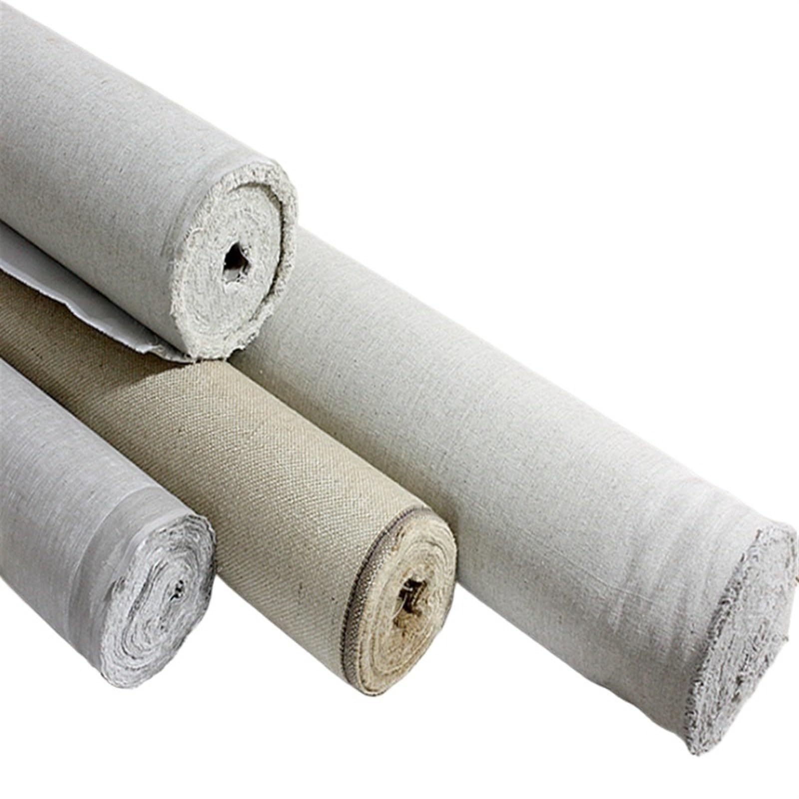 Linen Blend Canvas Roll Linen Canvas Primed Blank Roll 1m for Oil Painting 28-88cm Width(Width 58cm)