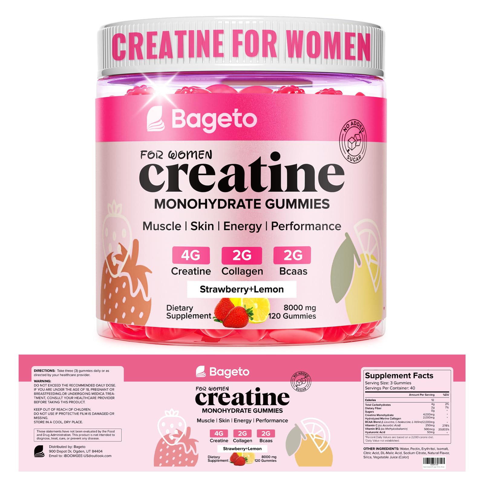 Creatine for Women | + Collagen + BCAAs + Hyaluronic Acid + Vitamin C & B12 — Amazon image 9