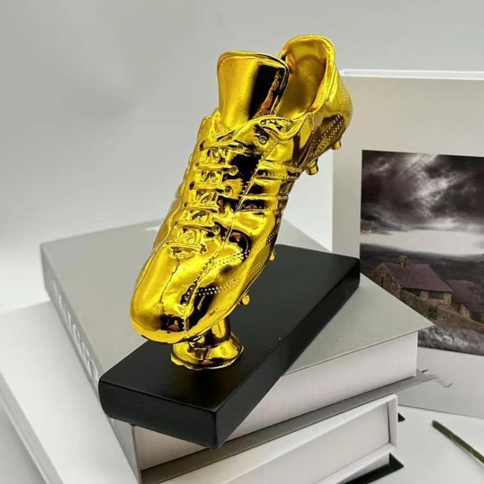 Trofeo Bota de Oro, Copa al Mejor Jugador, Pieza Decorativa Única, Resina, Duradera y Elegante, Artículo de Colección, Copa al Mejor Jugador, Recuerdo para