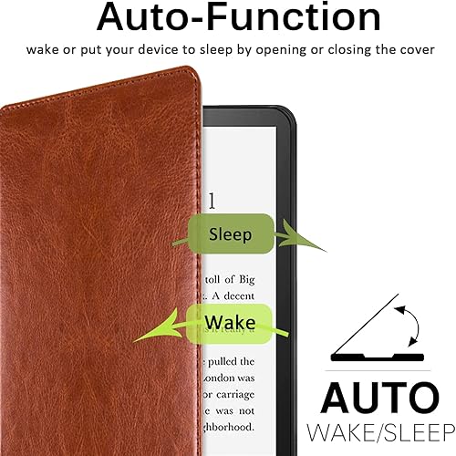 Miniatura 5 de Miimall Funda de piel compatible con Kindle Paperwhite de 11 generación 2021 con correa de mano, fundas de cuero para Kindle Paperwhite 11