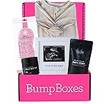 Bump Boxes 2nd Trimester Gift Set, Complete Pregnancy Care Package with Belly Butter, Bath Soak, Baby Footed Sleeper, Sonogram Frame and Eye Mask
