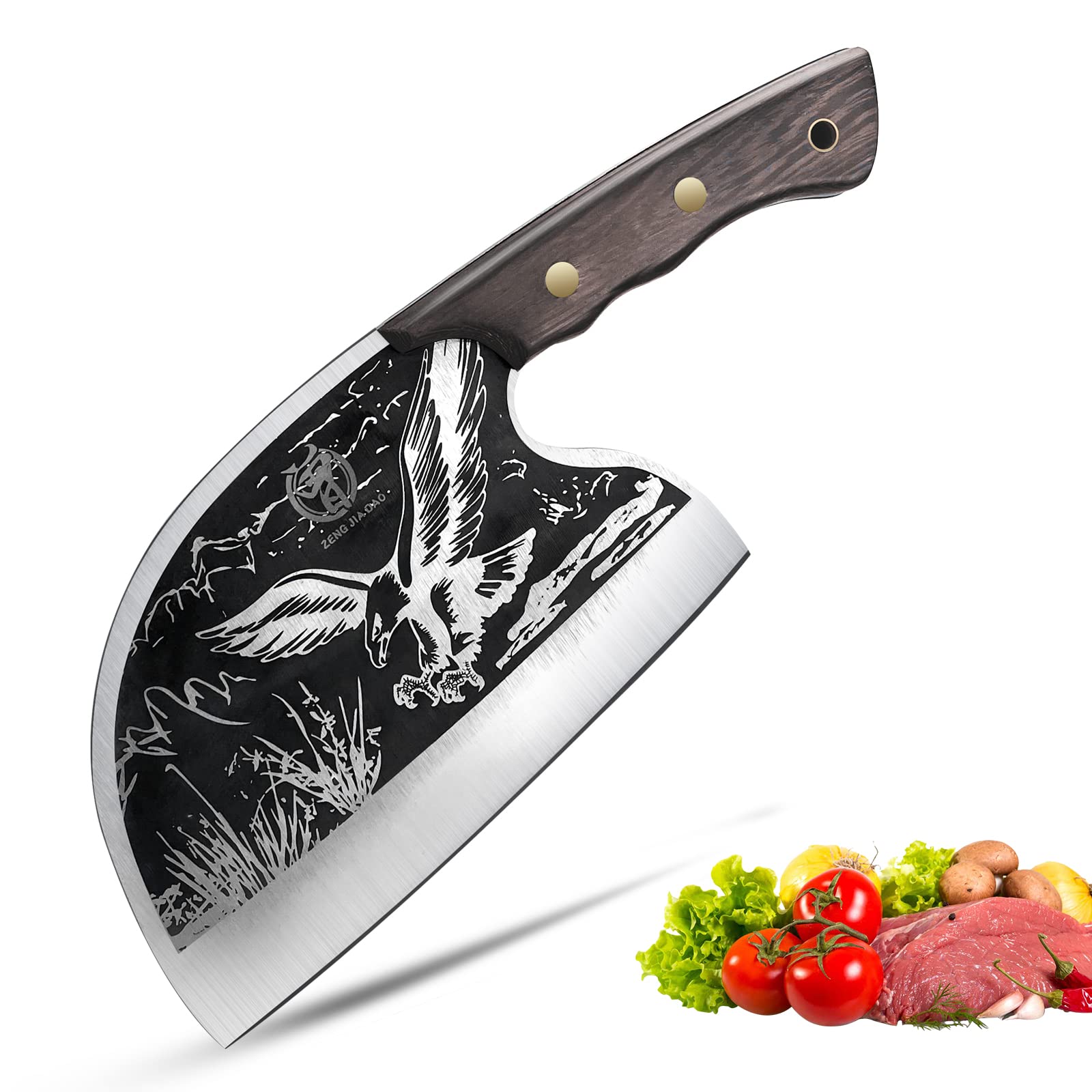 Buy ZENG JIA DAO Serbian Chef Meat Cleaver Kitchen Knives Full Tang