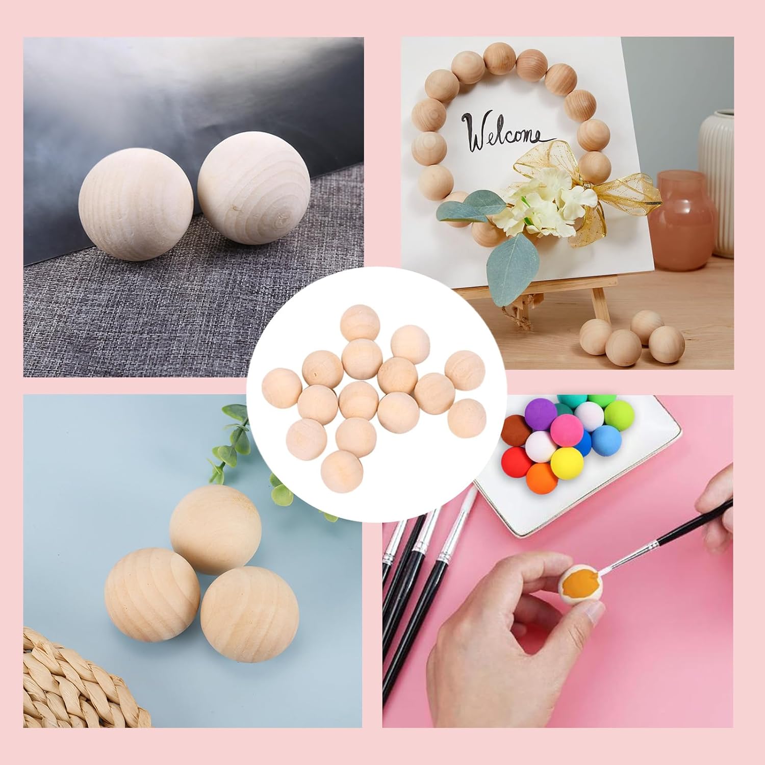 100 PCS 12MM Wooden Balls, Small Round Wooden Balls, 1/2 Inch Unfinished Natural Wood Ball DIY Decorative Balls for Arts and Crafts - Image 6