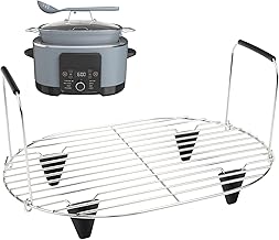 BYKITCHEN Roast and Steamer Rack Compatible with Ninja Foodi Possible Cooker Pro 8.5 Quart MC1000, MC1001, MC1010 Slow Cooker Crock, Ninja Possible Cooker Pro Accessories with Silicone Feet & Handles