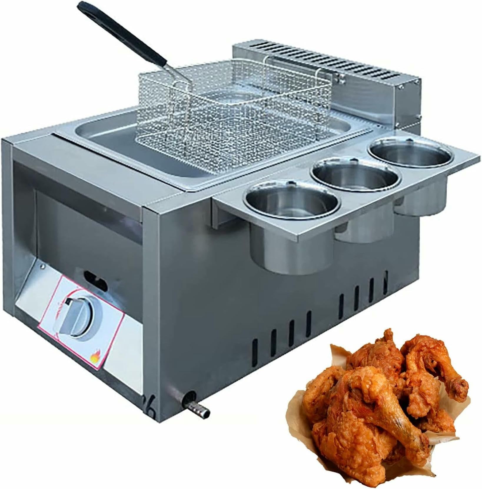 Friteuse de chips et poulet à haute température avec cuve 6L en inox de comptoir
