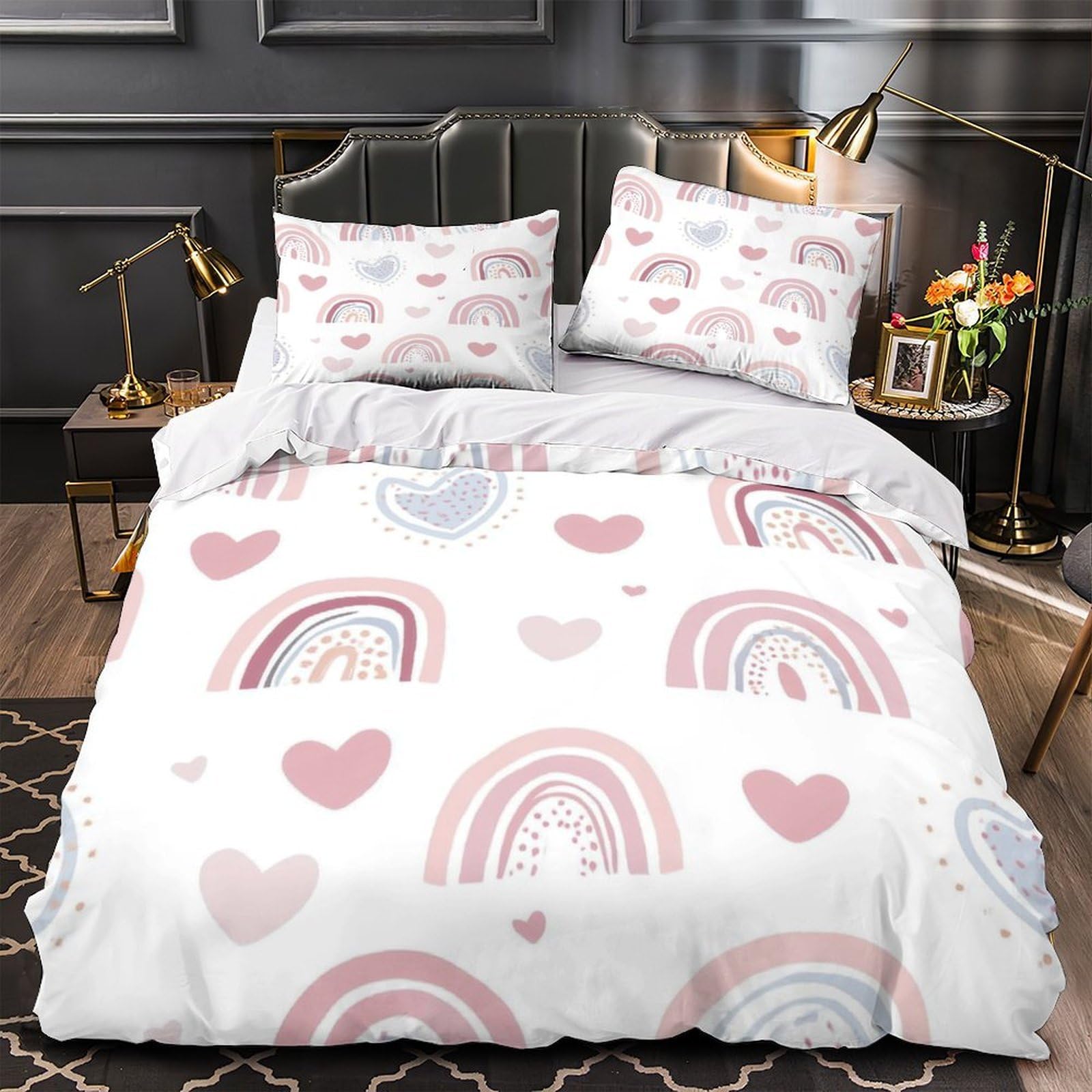 Housse de couette arc-en-ciel pastel pour transformer l'ambiance de votre chambre