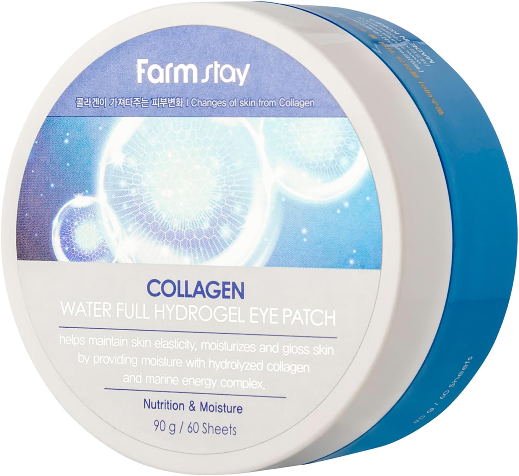 FARMSTAY Collagen Water Full Hydrogel Eye Patch - Hydrating Under Eye Mask with Collagen - Refreshes Tired Undereyes - Promotes Collagen Production - 60 pc