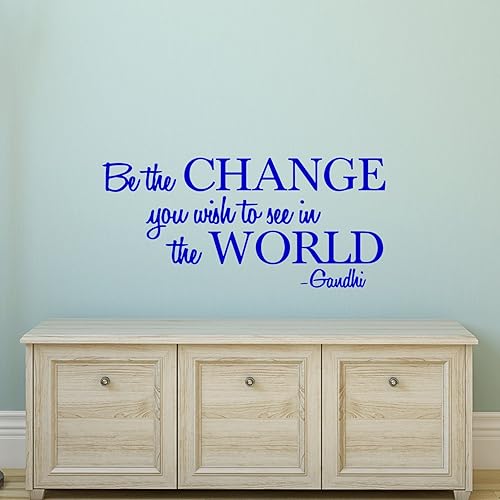 Miniatura 6 de Aurabeam Calcomanía de vinilo para pared, con frase inspiradora de Gandhi, 13 x 28 pulgadas, decoración artística de pared para sala de estar,