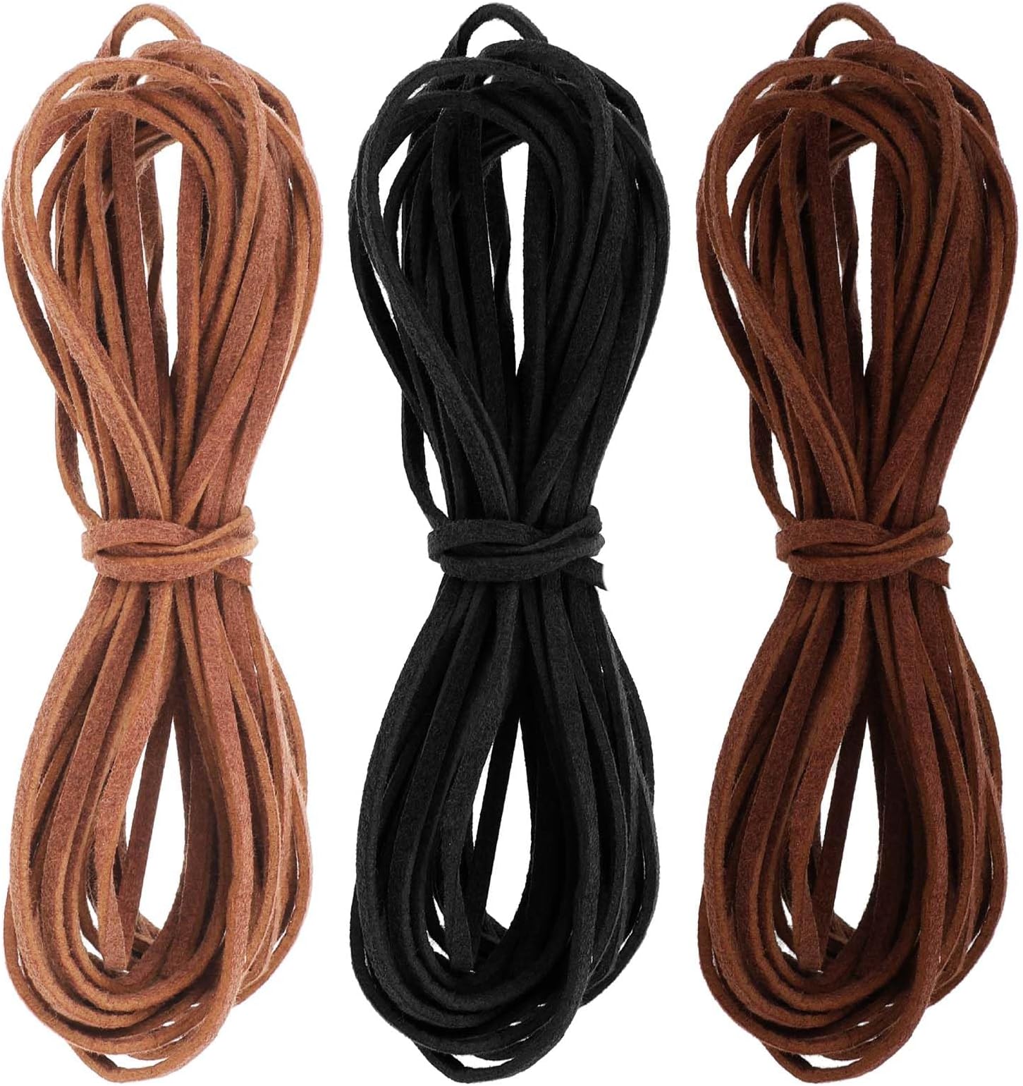 Esnado Cordon En Cuir Rond 3 Mm Rouge - 30 M - Cuir Véritable Tanné Végétal