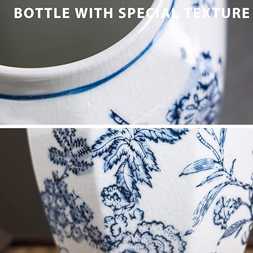 Miniatura 3 de Jingdezhen Porcelana azul y blanca, tarro general octogonal, tarro de porcelana azul y blanco pintado a mano, tarro de almacenamiento, pintado a