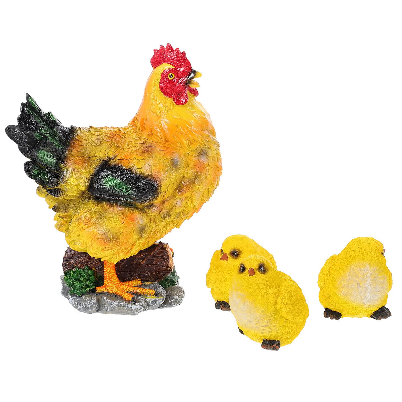 Alipis Dekoratives Huhn und Küken für Garten und Hof aus Kunstharz