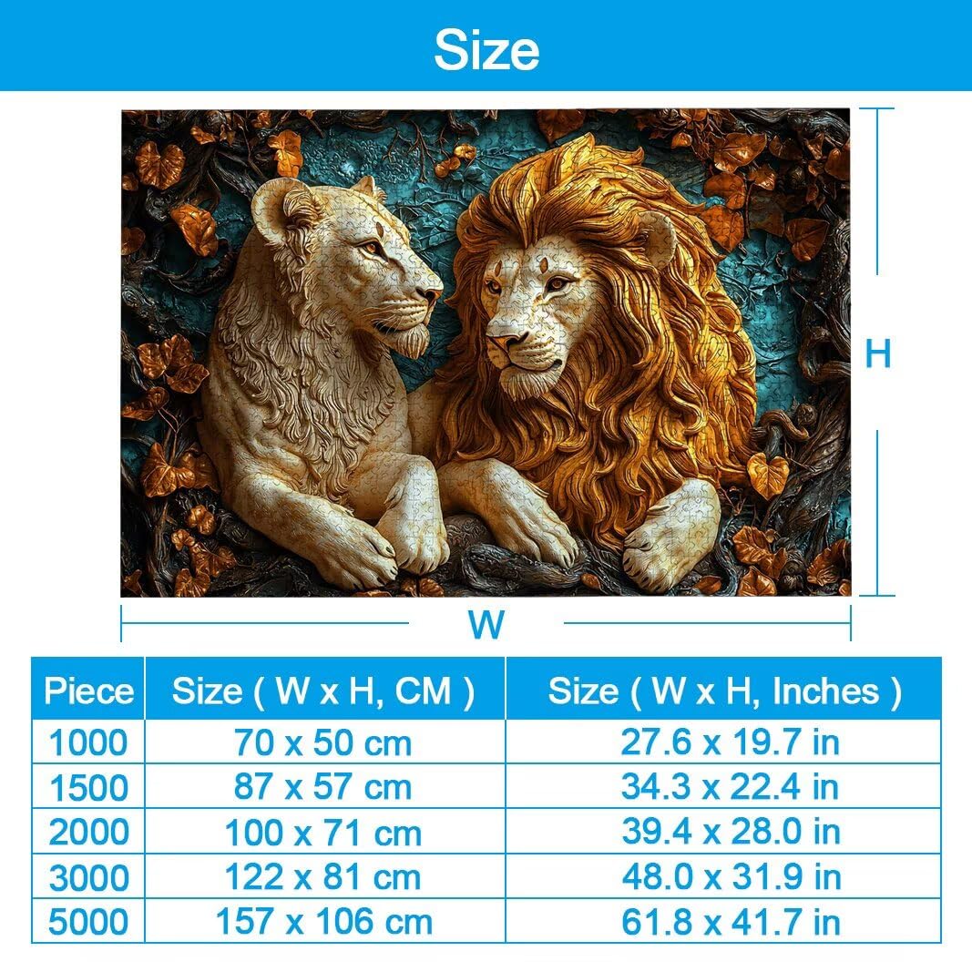 Puzzle Lew, Puzzle 2000 sztuk dla dorosłych, prezent dla kobiet/mężczyzn