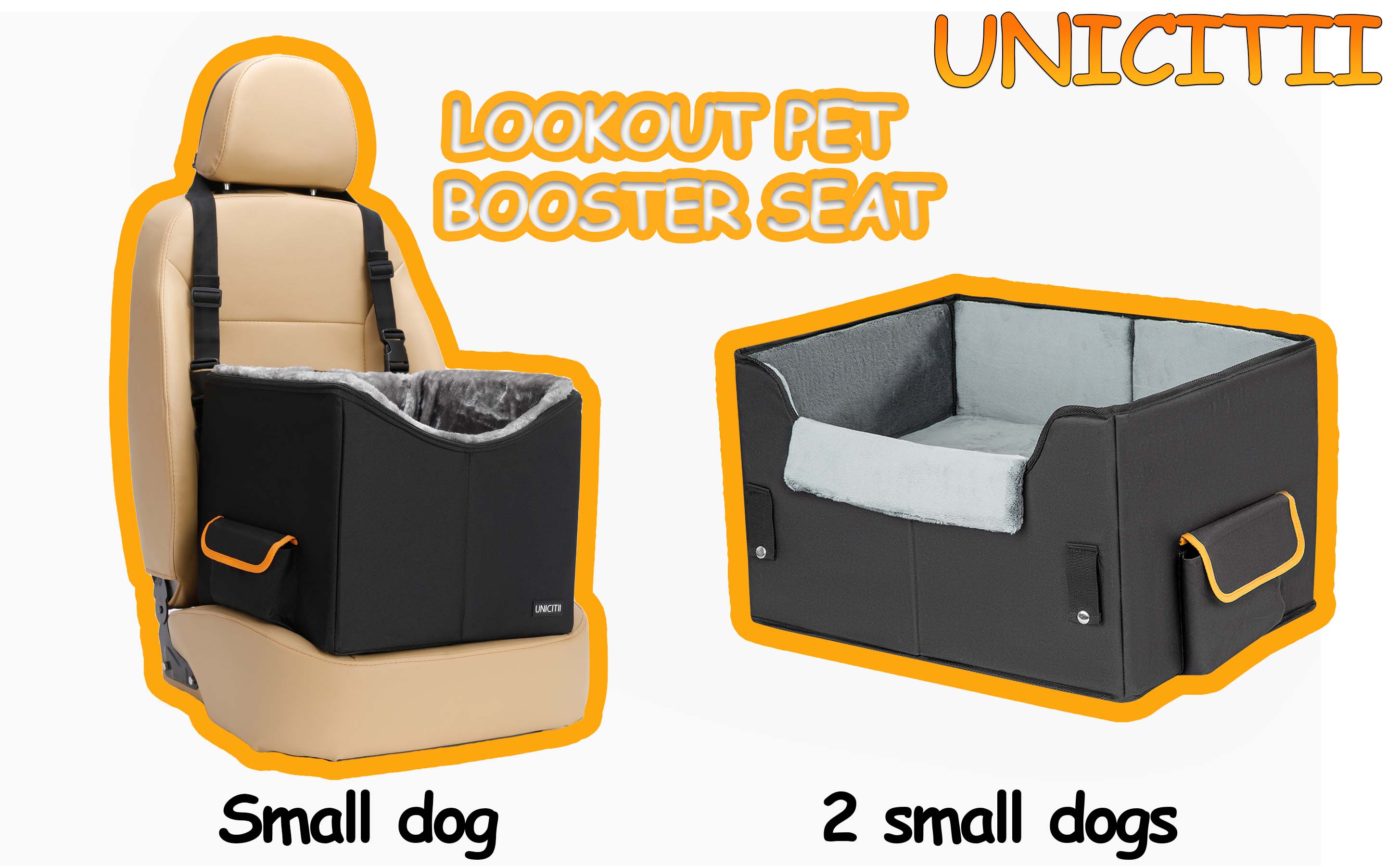 Dog Car Seat for Small Dogs, Elevated Dog Booster Seat Pet Travel Carrier Bed for Car with Adjustable Straps Pet Car Booster Seat for Small Dogs Cats - image 8
