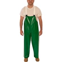 SAFETYFLEX O41008.SM 17mm Flame Resistant PVC Storm Fly Front Thick Overall with High Collar and Hidden Hardware, Small, Green