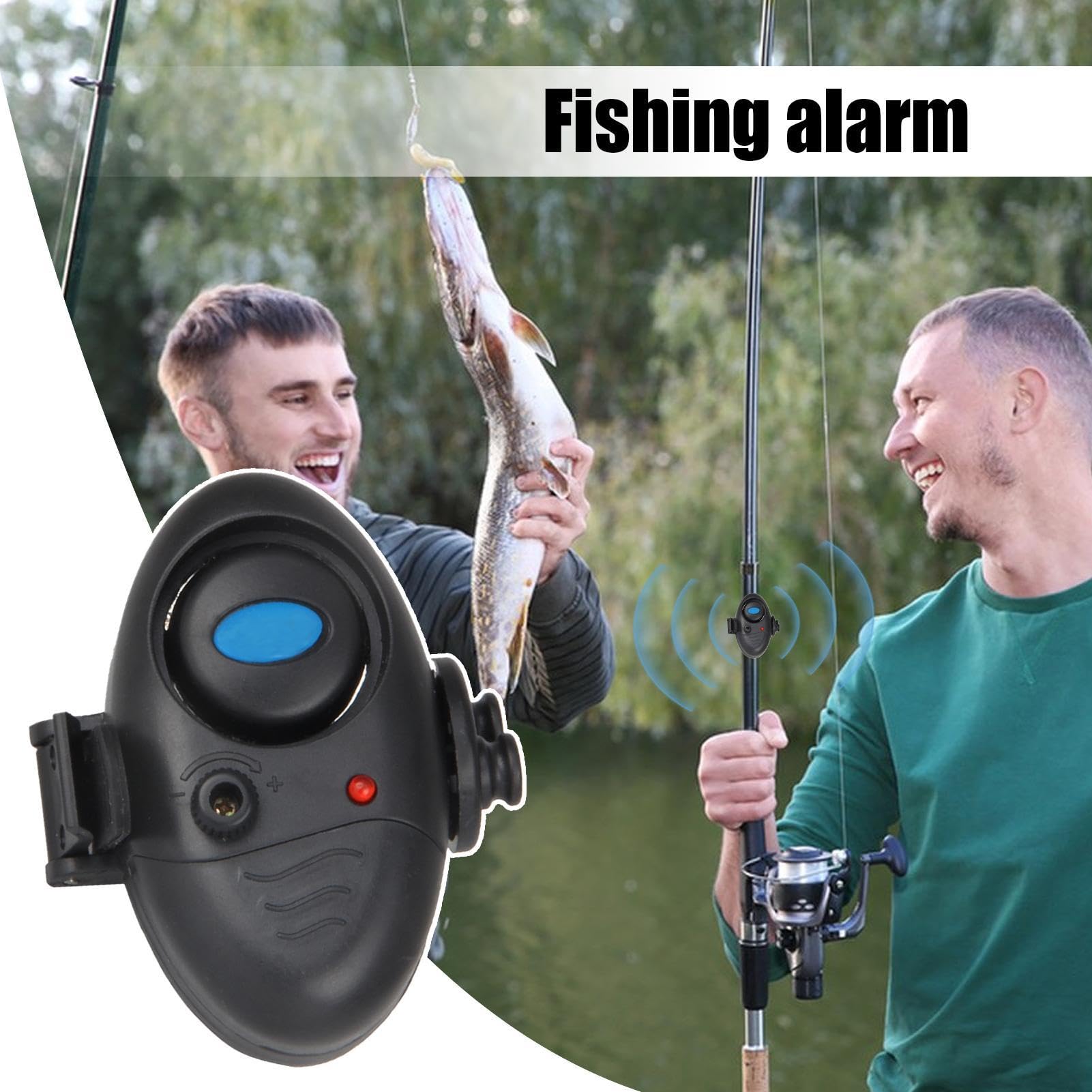 Alarma de toque de – Alarma de toque de 7,6 cm – Detector ABS | Indicador luminoso de sonido sensible para caña – Uso portátil día noche