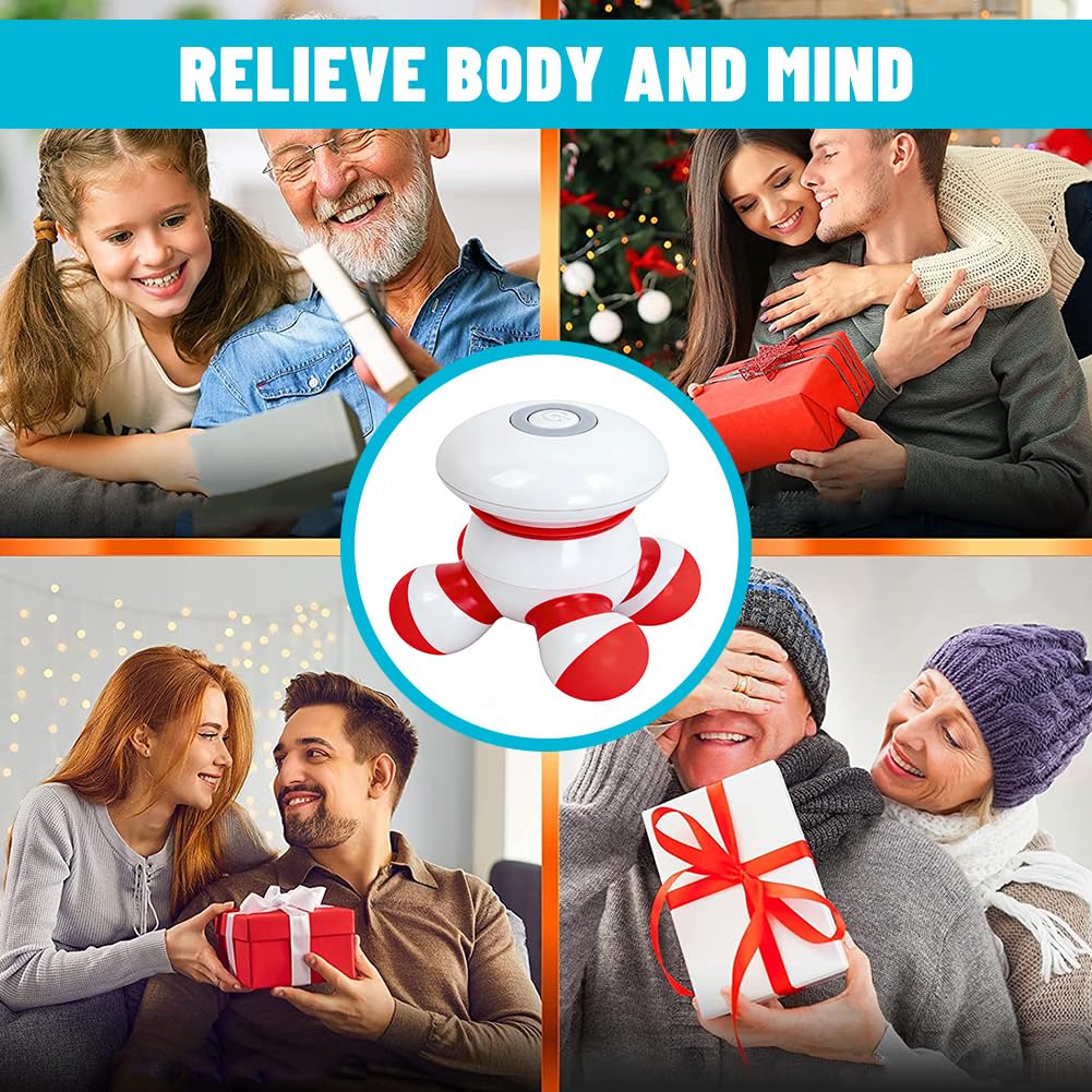 Mini appareil de massage manuel vibrant pour le corps avec lumière LED - Fonctionne avec piles (piles non incluses)