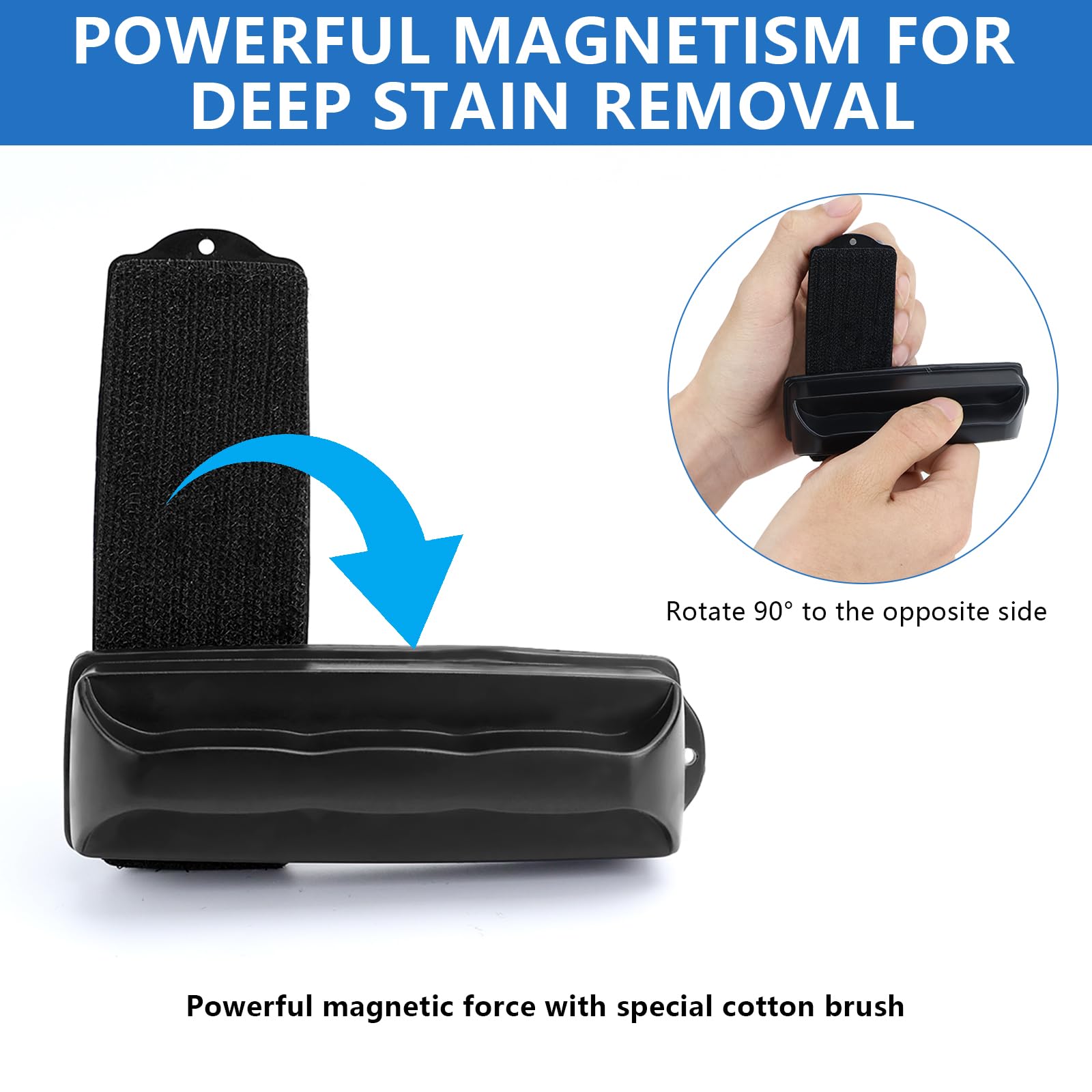 Detergente magnetico per vetri dell'acquario, spazzola magnetica per la pulizia dei vetri per superfici in vetro, acquari e finestre