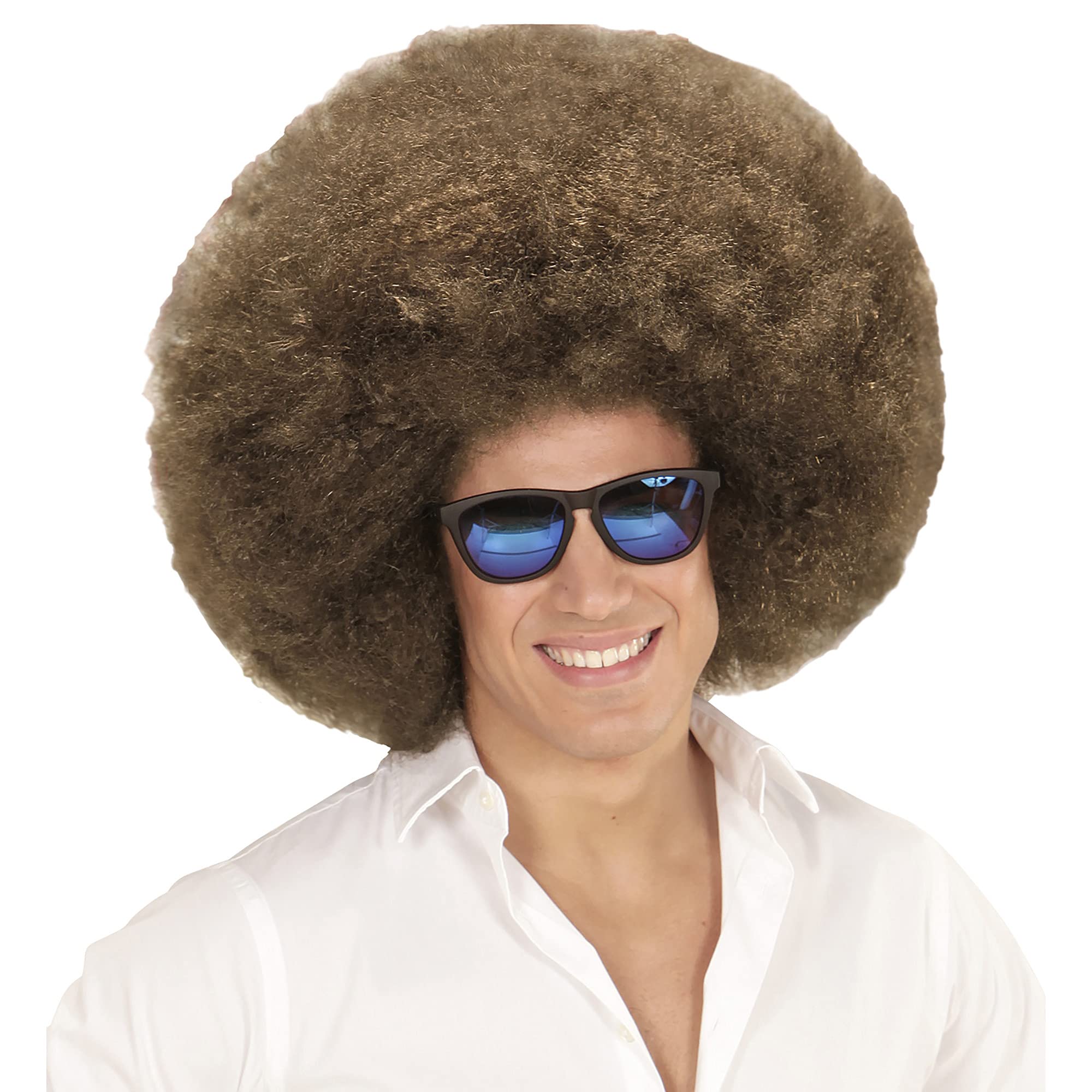 WIDMANN 04671 Adult Ladies Brown Oversized Afro Wig. Perfect for 70s and 80s parties as well any legends of rock! - Image 3