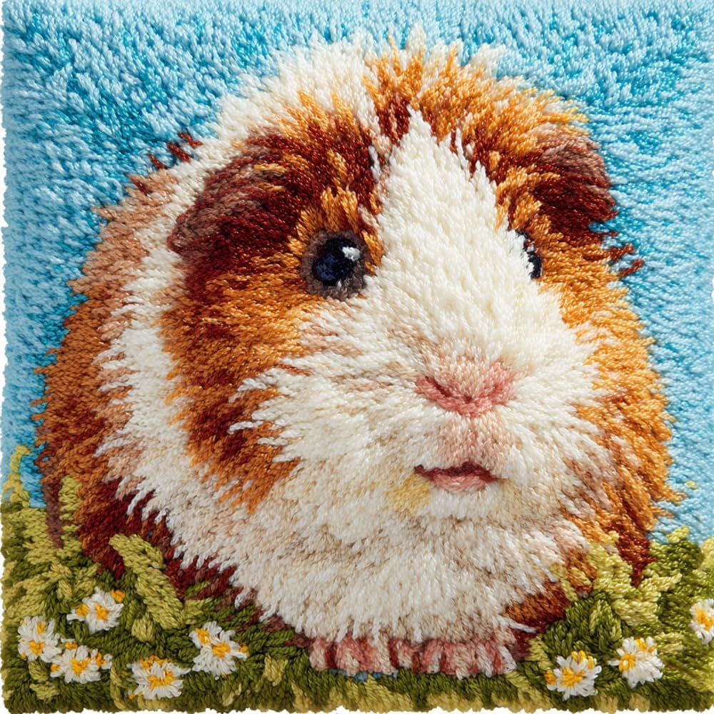 FWRTYCB Latch Hook Kits for Adults,Guinea Pig Pillow Sofa Cushion