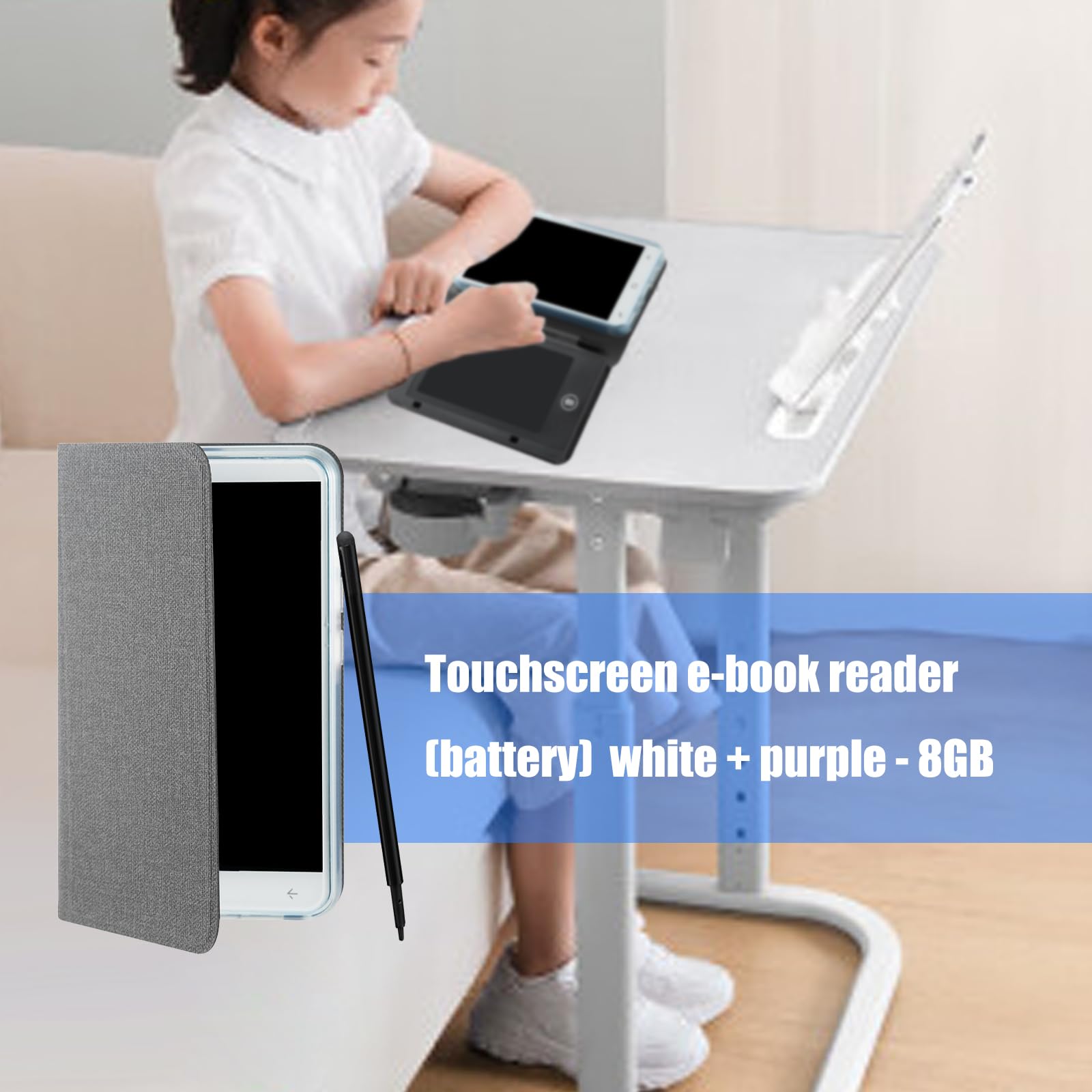 E-Book da 5 pollici con tablet per scrittura a mano con display trasparente per l'apprendimento interattivo PDF EPUB Reader E Reader con custodia protettiva