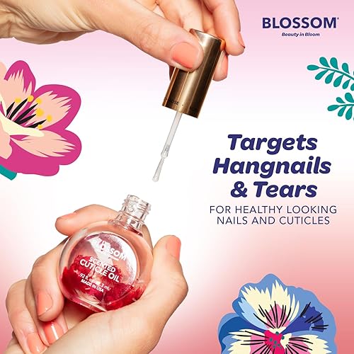 Miniatura 4 de Aceite perfumado Blossom para cutículas, 0.42 oz infundido con flores reales, fabricado en Estados Unidos, Strawberry